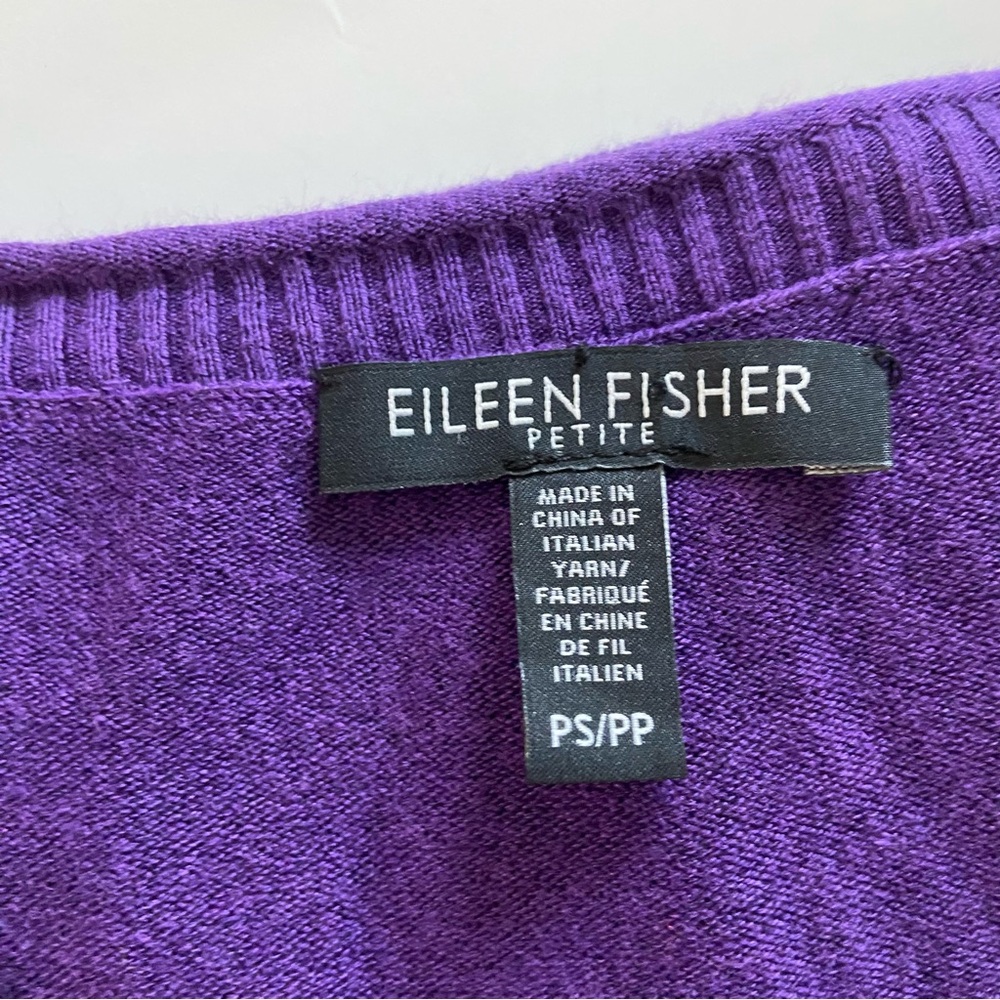EILEEN FISHER Purple Top Petite Small - Picture 3 of 4